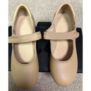 Linodes Easy Strap Tap Shoe Dance for Girls Big Kid Size 3.5 Tan